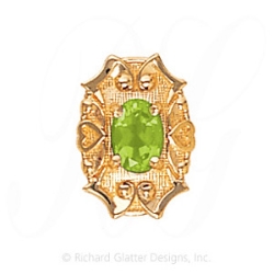 GS455 PD - 14 Karat Gold Peridot Slide 